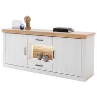 Sideboard B: 181 Cm Madrid Eiche-/pinienfarben - Eichefarben/Schwarz, Design, Holzwerkstoff (181/78/47cm) - MID.YOU