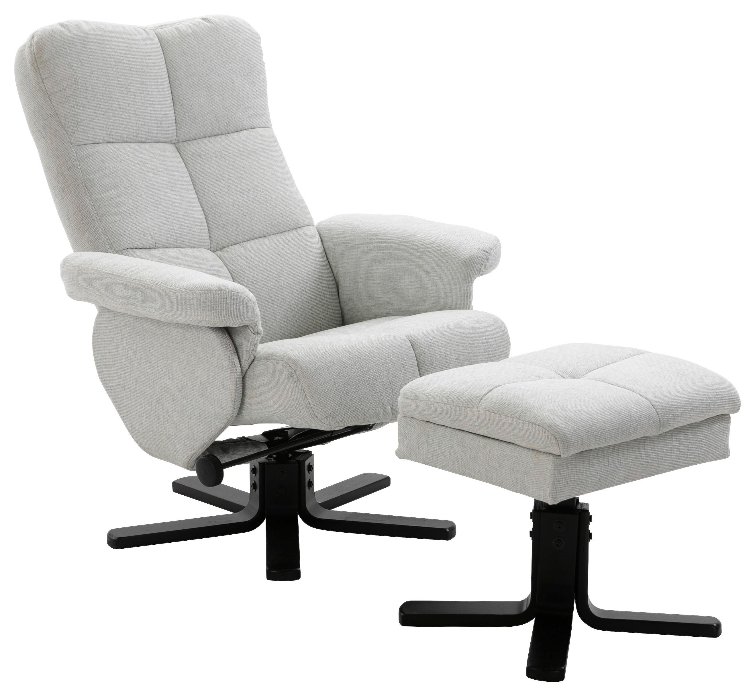 Relaxsesselset Sven - Schwarz/Weiß, Design, Textil/Metall (78/101/90cm) - Livetastic