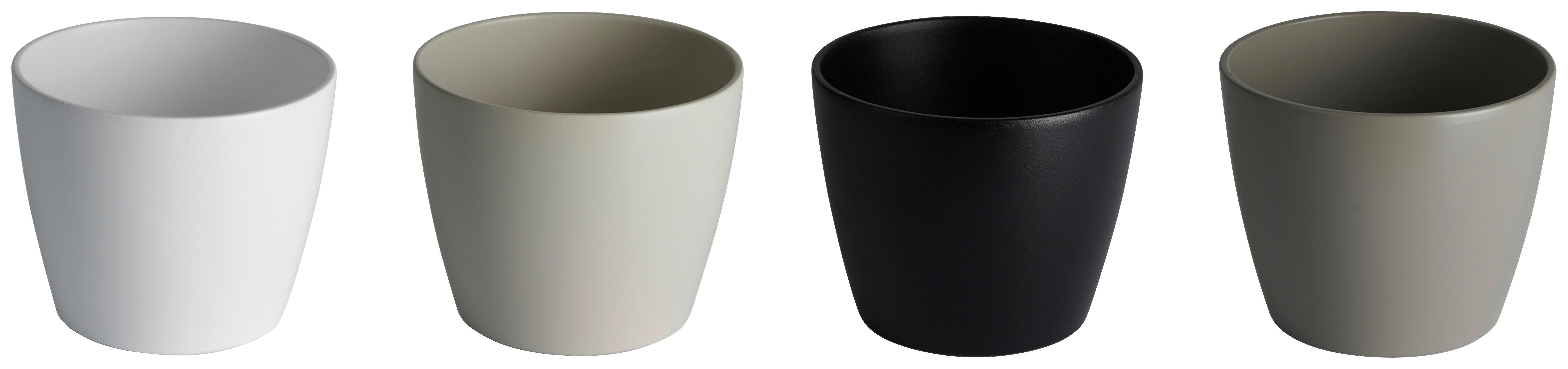 Obal na kvetináč Luisa, Ø/V: 25,7/21cm - čierna/sivá, Modern, keramika (25,7/21cm) - Mömax