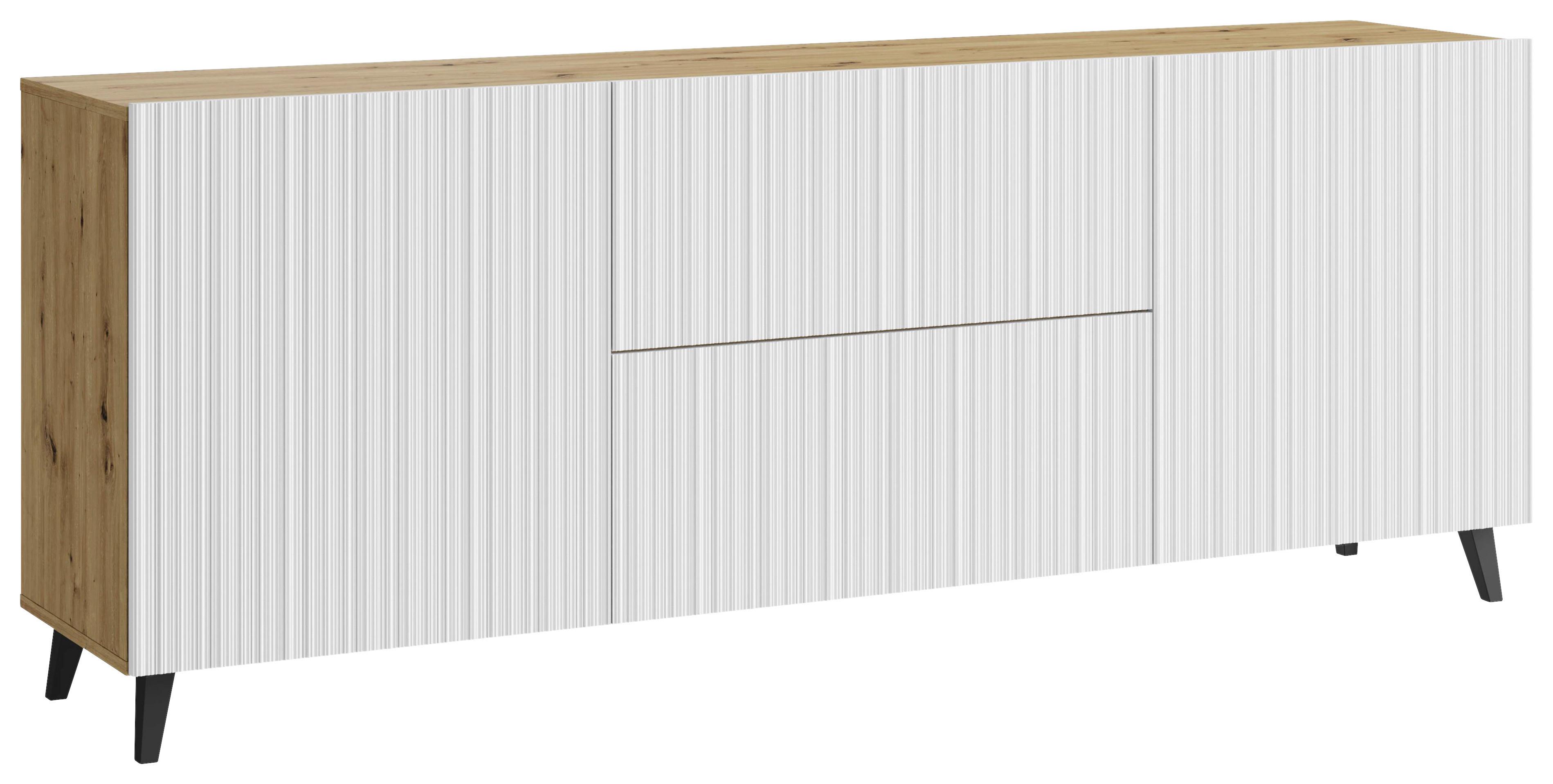 NÍZKA KOMODA PHUKET 181 - čierna/biela, Trend, kompozitné drevo/plast (180/69,4/39cm) - Livetastic