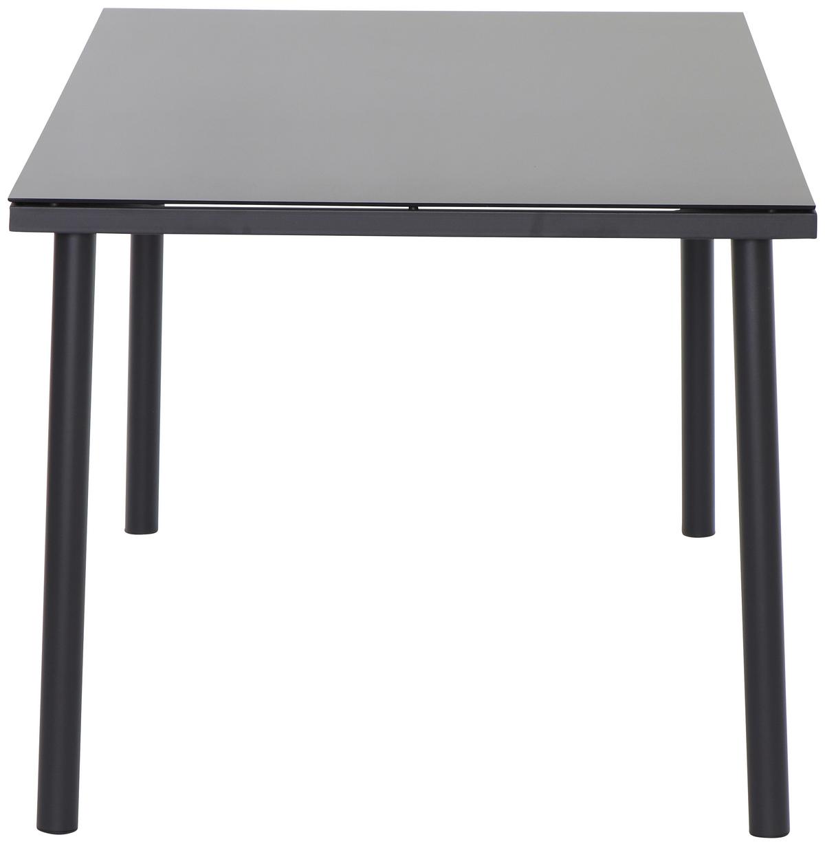 Gartengarnitur 7-tlg. Torino Aus Metall/glas/textil - Grau, MODERN, Glas/Textil (150/74/90cm) - Beldano