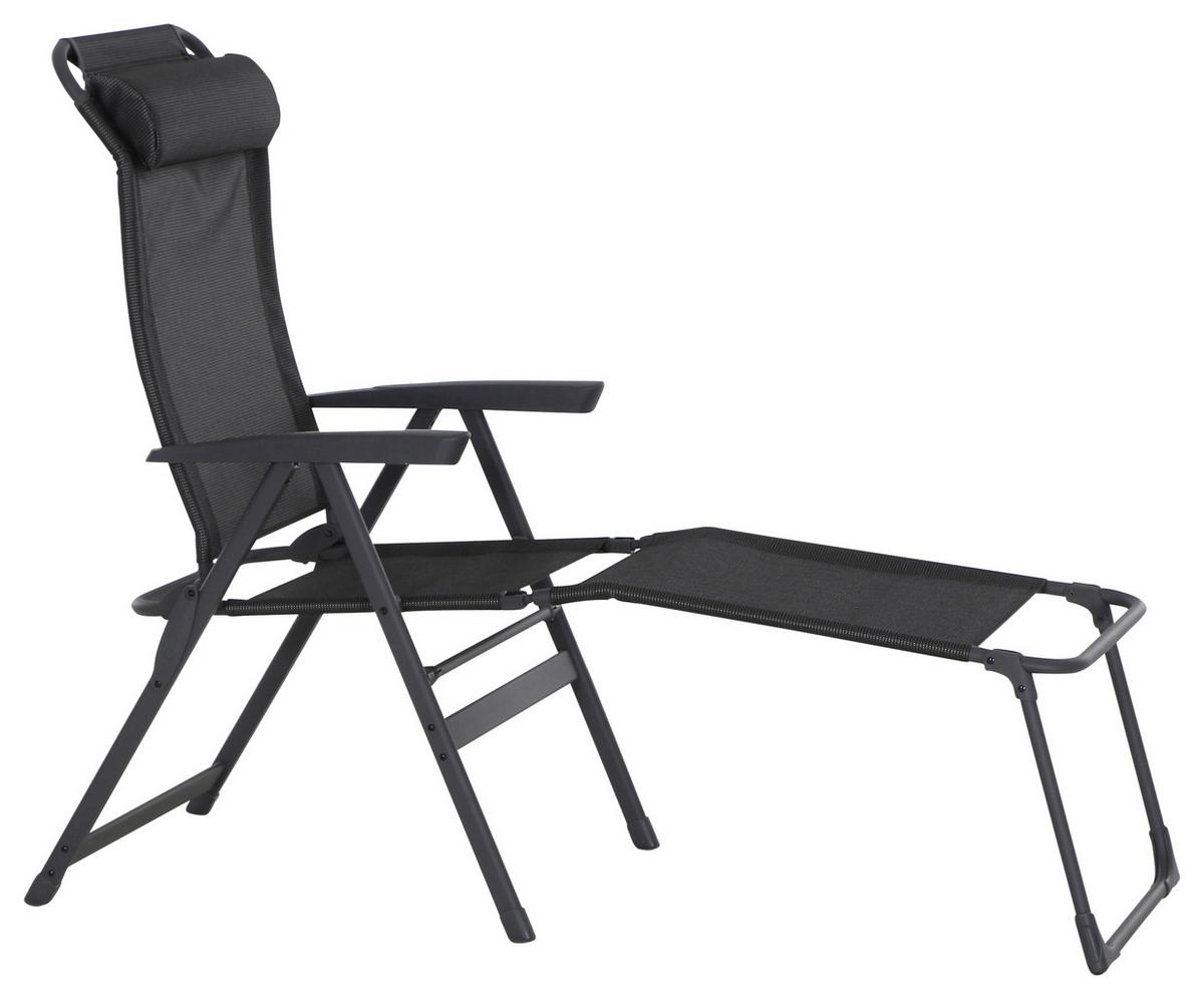 Campinghocker Klappbar Comfort Nur Fußteil - Anthrazit, KONVENTIONELL, Textil/Metall (65cm) - Siena Garden