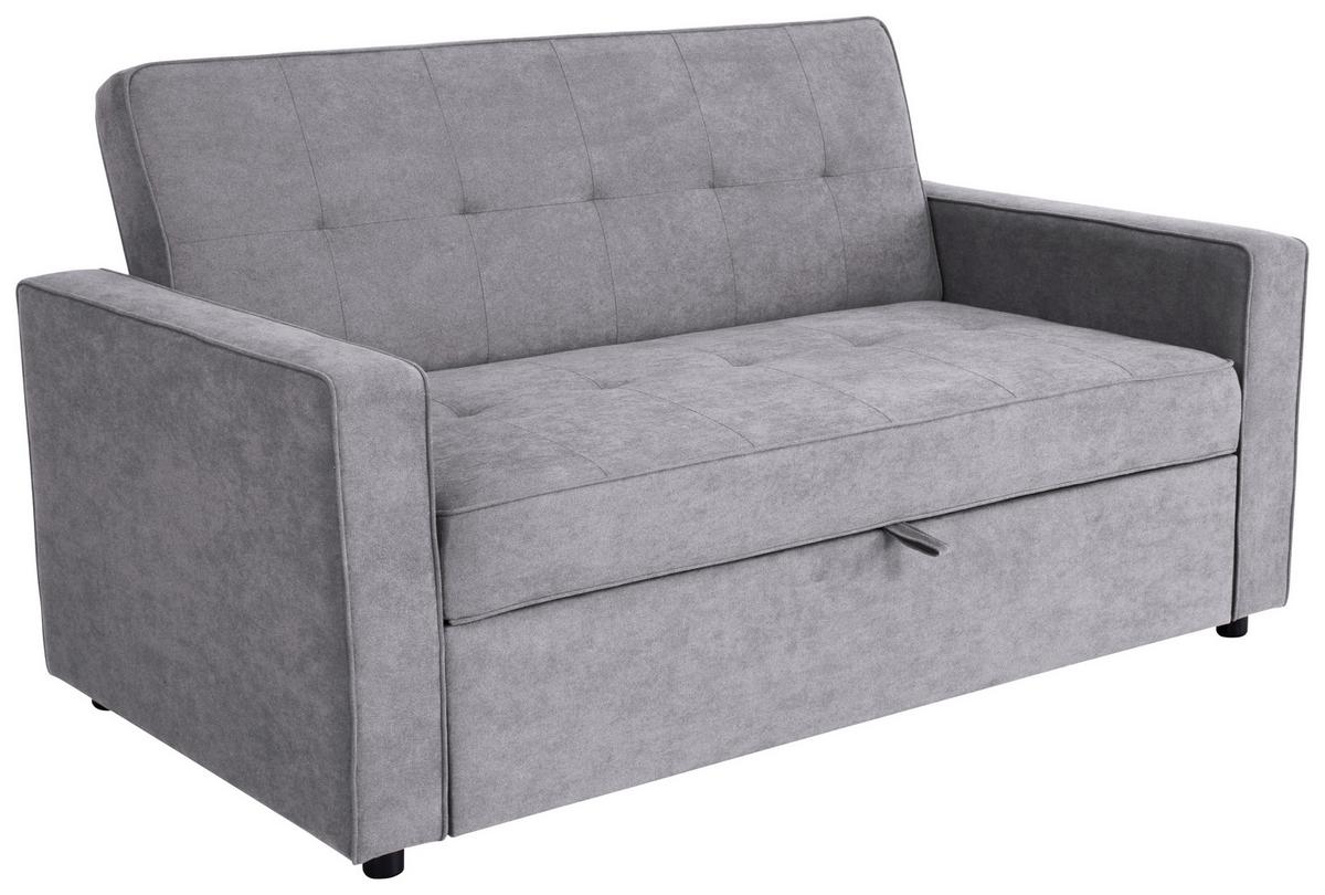 Třímístná pohovka HAZE, světle šedá - světle šedá, Trend, textil (162/90/89cm)