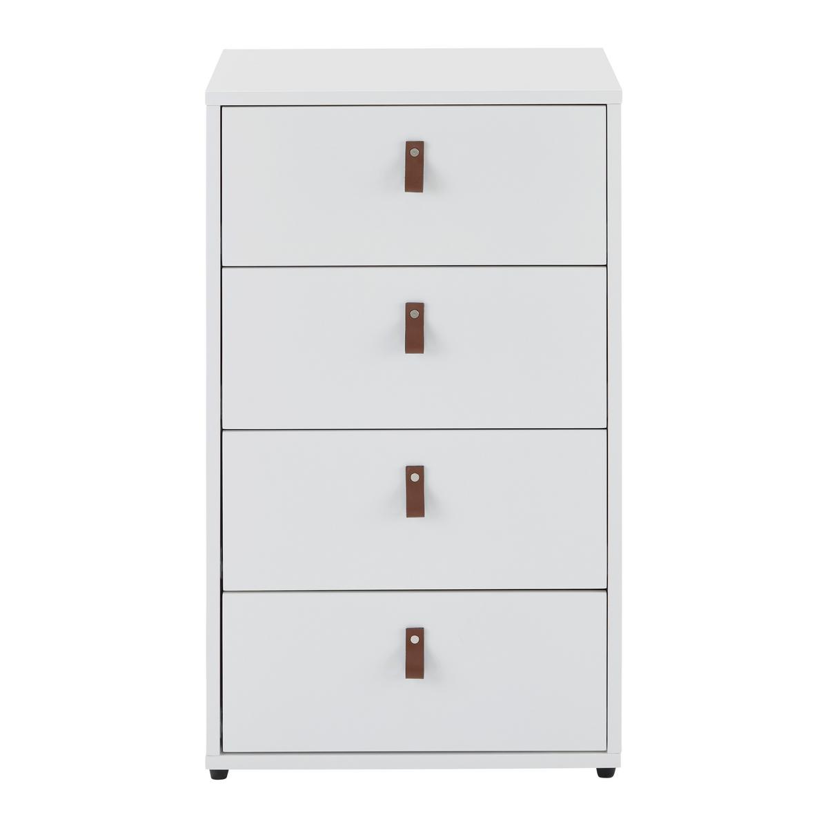 Komoda Mick - bílá/černá, Moderní, kompozitní dřevo/plast (46/77/40cm) - Modern Living
