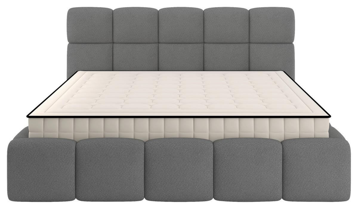 Polsterbett Cloudy M. Matratze Grau, Lf: 180x200 Cm - Grau, Trend, Holz/Holzwerkstoff (180/200cm) - Luca Bessoni