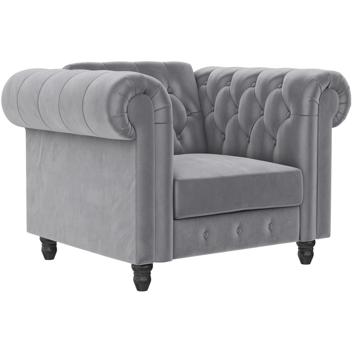 Sessel Firenze Hellgrau, Relaxfunktion - Hellgrau/Schwarz, Basics, Textil (111/83/87cm) - Livetastic
