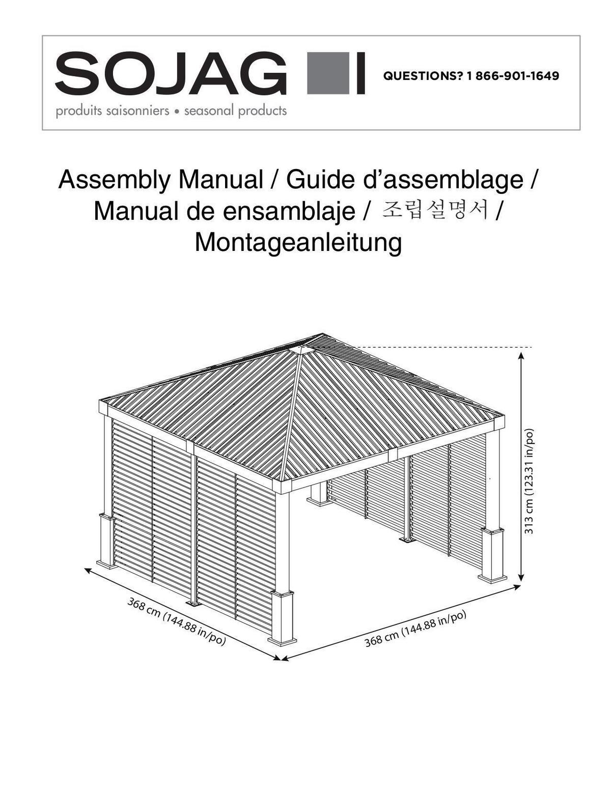 Pavillon Nanda 363x313x363cm Wetterfest - Braun, Basics, Metall (363/313/363cm)