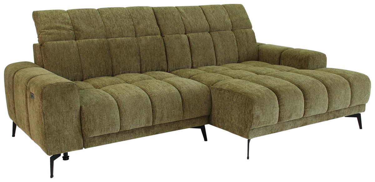 Rohová sedačka LAYA, pravá, olivovozelená ženilka KANSAS - olivovozelená, Modern, textil (250/155cm) - Premium Living