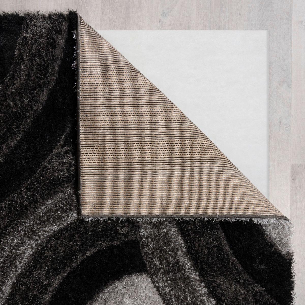 Shaggy Velvet Carved Grey/Bla 200x290 - Schwarz/Grau, Basics, Textil (200/290cm)