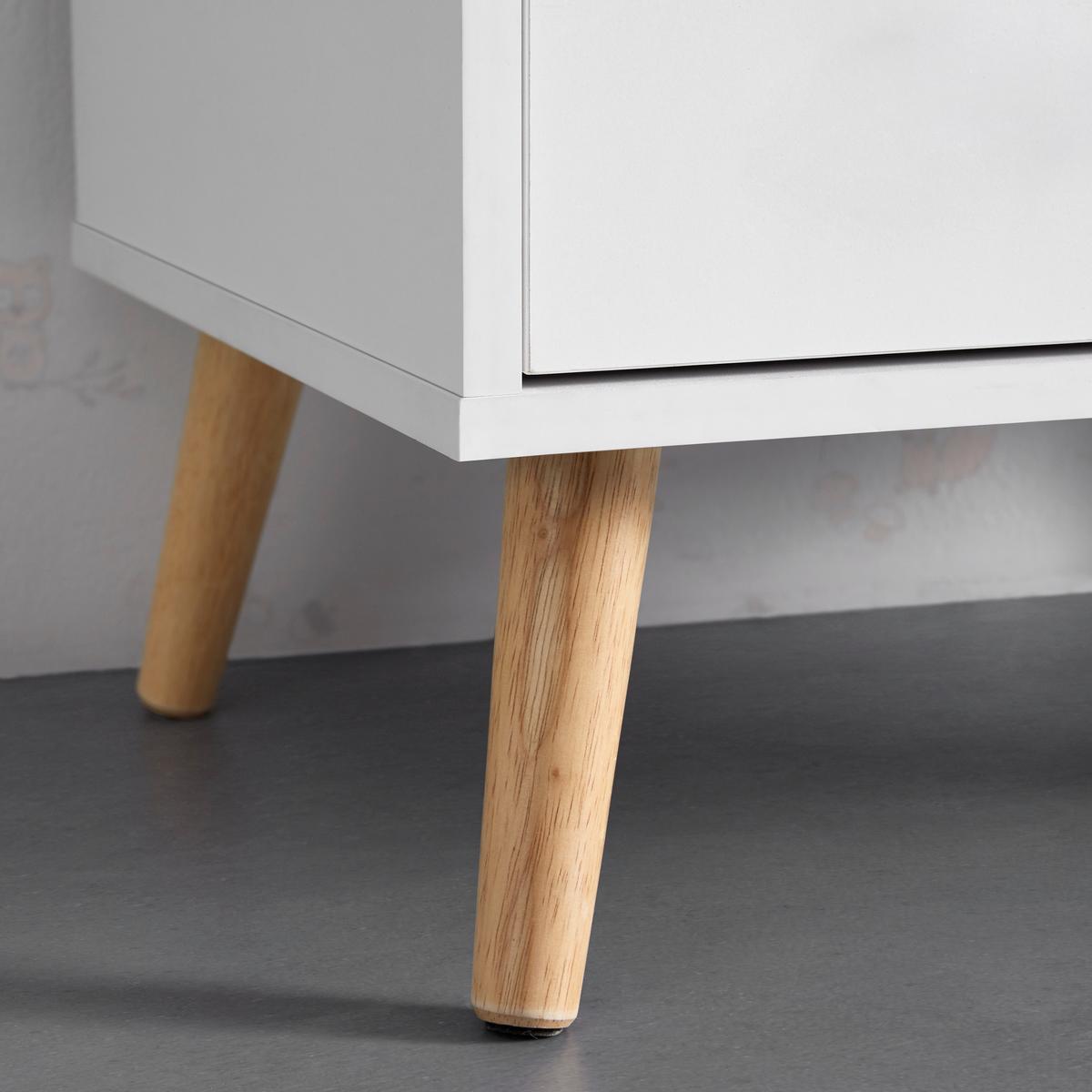 Šatní skříň LUDO bílá - bílá/přírodní barvy, Moderní, kov/dřevo (60/180/40cm) - Bessagi Home