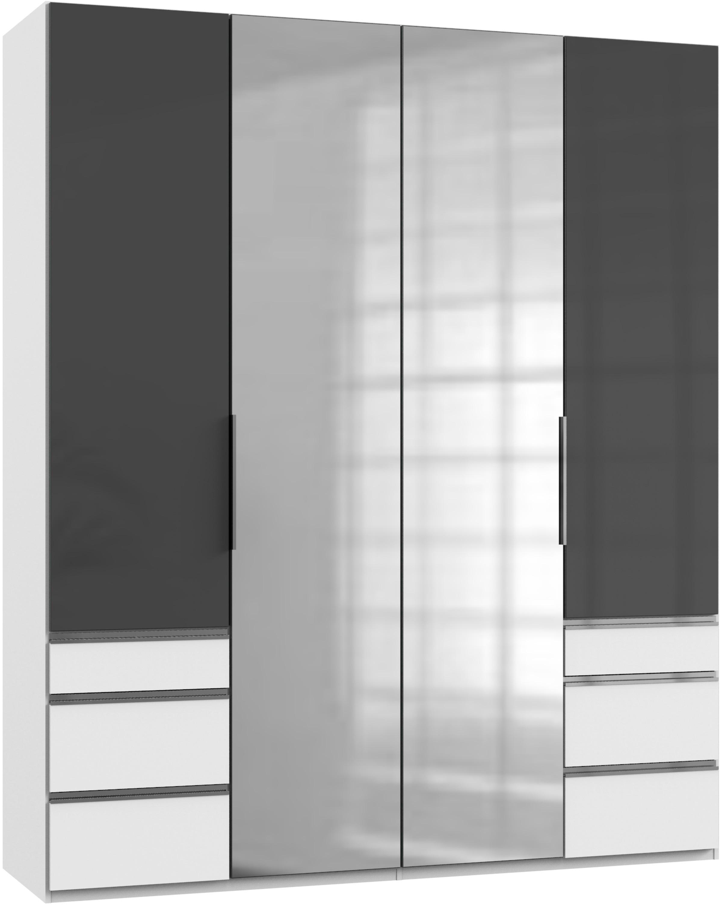 Drehtürenschrank 200cm Level, Grau/weiß - Weiß/Grau, MODERN, Glas/Holzwerkstoff (200/236/58cm) - MID.YOU