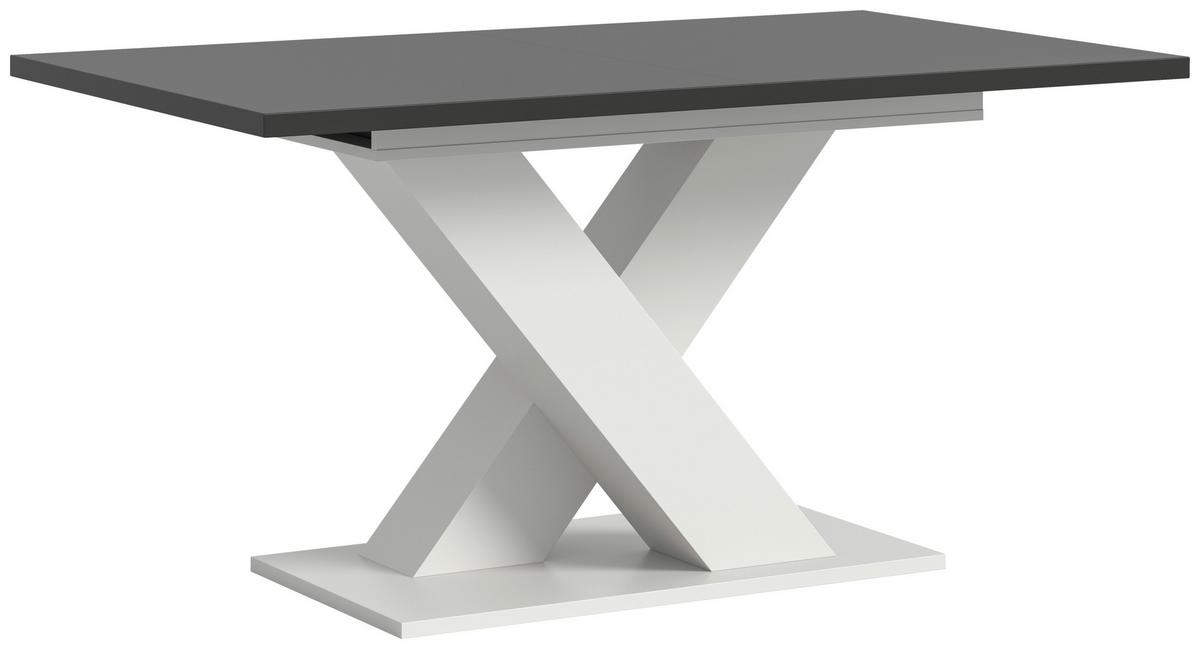 Ausziehtisch Marlon 150 Az Grau/Weiß,auf 190 cm Ausziehb. - Dunkelgrau/Weiß, KONVENTIONELL, Holzwerkstoff (150-190/90/76cm) - MID.YOU