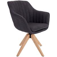 Armlehnstuhl Belluno Anthrazit mit drehbarer Sitzfläche - Eichefarben/Anthrazit, MODERN, Holz/Textil (60/88/57,5cm) - MID.YOU