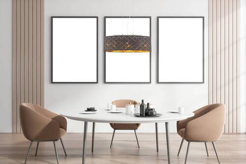 LED-Hängeleuchte 15229h2lmds - Goldfarben/Schwarz, Design, Textil/Metall (65/25/140cm) - Globo