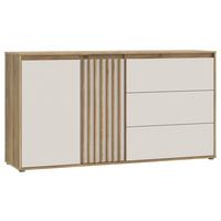 Komód Eliston - tölgyfa színű/homokszínű, Natur, műanyag/faalapú anyag (159,3/84,9/41,5cm) - Modern Living