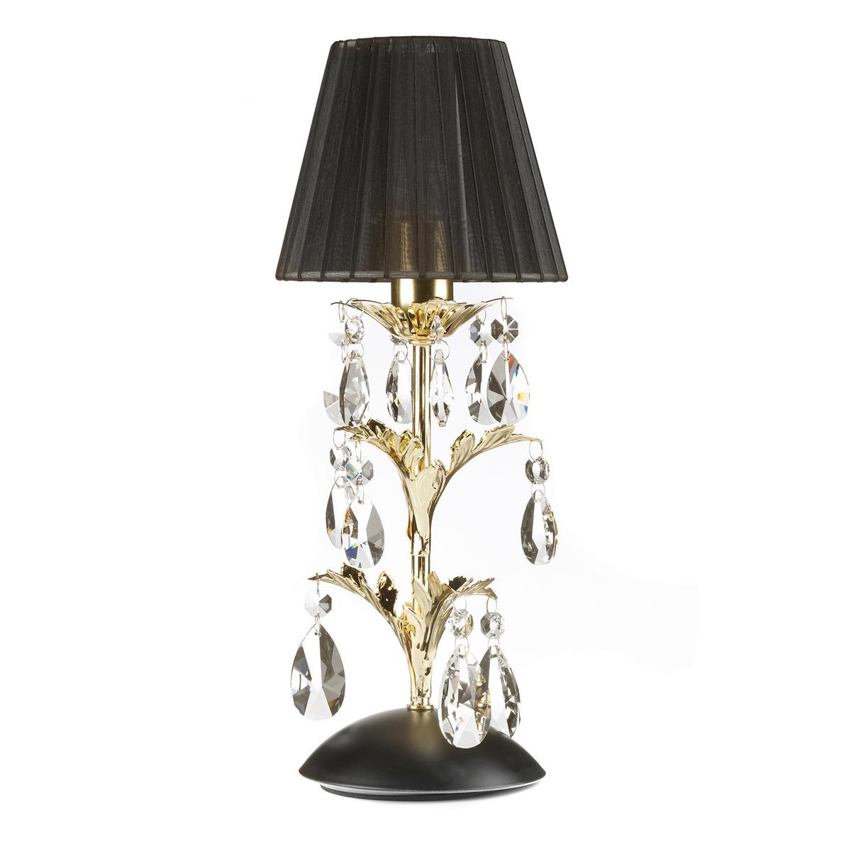 Tischleuchte Loro Goldfarben Schwarz Hg L: 16 Cm - Schwarz Hochglanz/Goldfarben, Design, Kunststoff/Textil (16/16/40cm)