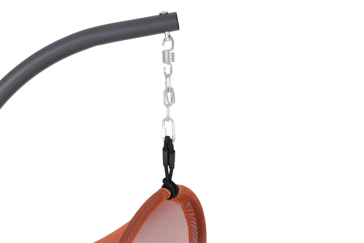 Hängesessel Mit Gestell Mit Sitz- Und Rückenkissen - Anthrazit/Rot, KONVENTIONELL, Kunststoff/Textil (123/195/106cm) - Siena Garden