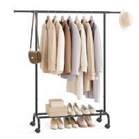 Kleiderwagen Schawrz B: 83 cm - Schwarz, Basics, Kunststoff/Metall (83/156/40cm)