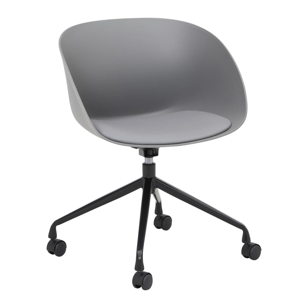 Otočná kancelářká židle LIA Šedá - šedá/černá, Moderní, kov/textil (56,5/75,5/51cm) - Bessagi Home