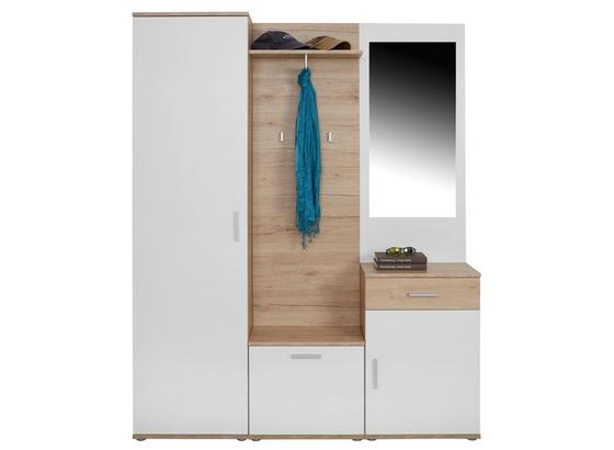 Predsieň Mia - farby dubu/biela, Moderný, kompozitné drevo/sklo (150/190/30cm) Predsieň Mia - farby dubu/biela, Moderný, kompozitné drevo/sklo (150/190/30cm)