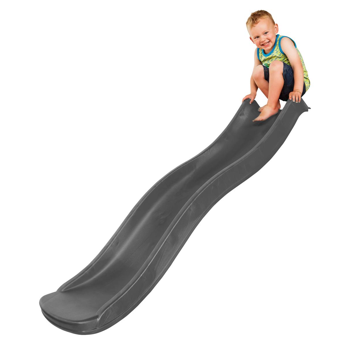 Kinderrutsche A039.090.80 - Grau, KONVENTIONELL, Kunststoff (41,5/17/180cm) - Ambia Garden