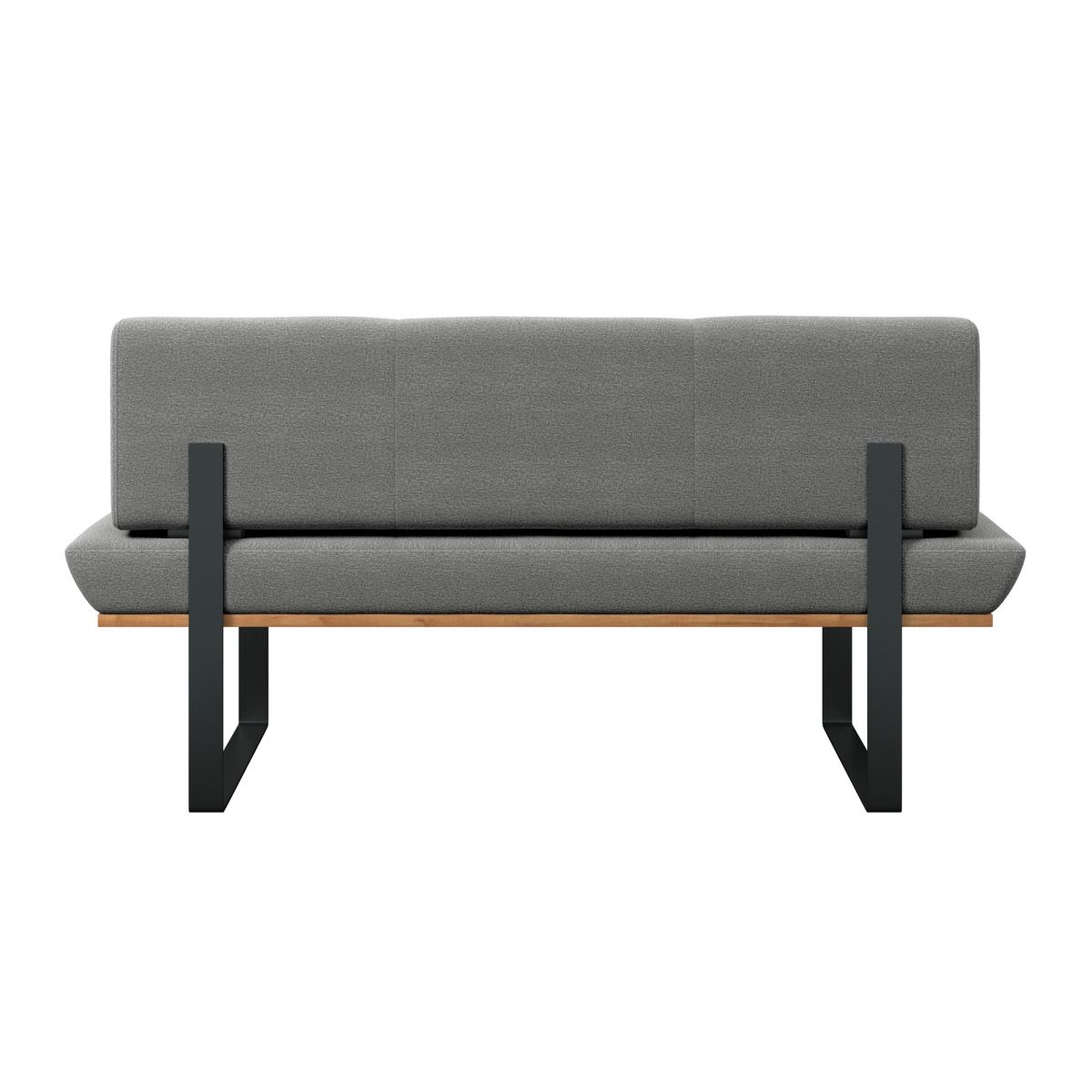 Sitzbank Tristan Webstoff hellgrau, B: 170cm - Hellgrau/Schwarz, MODERN, Holz/Textil (170/48/90cm) - James Wood