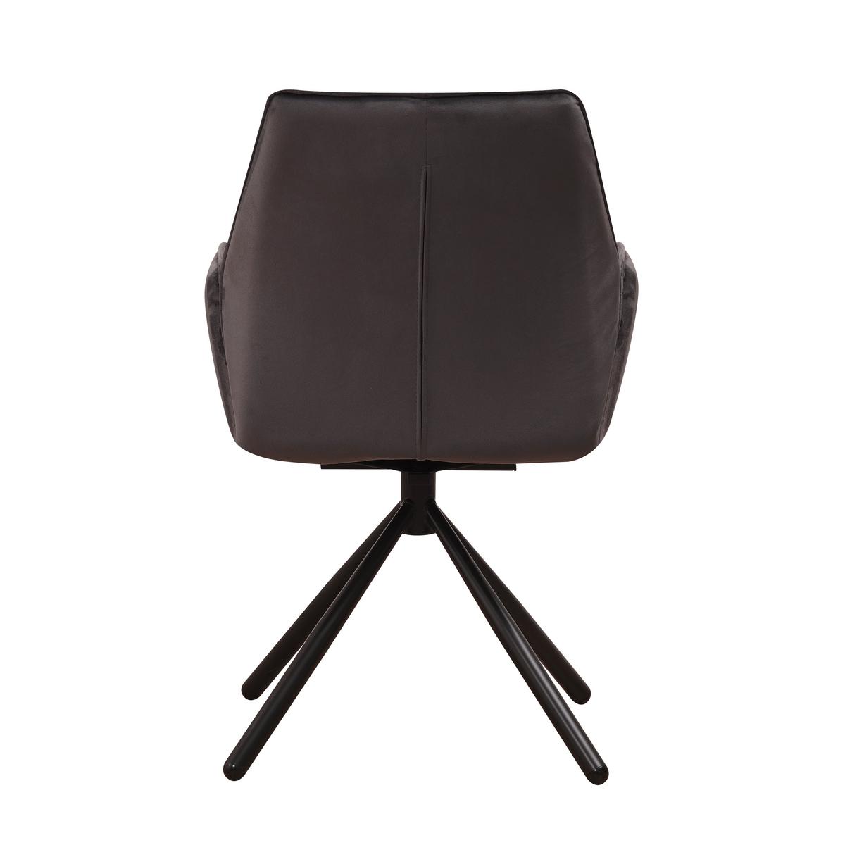 Armlehnstuhl-set Donny Anthrazit B: 57,5 Cm - Anthrazit/Schwarz, MODERN, Textil/Metall (57,5/92/52cm) - MID.YOU