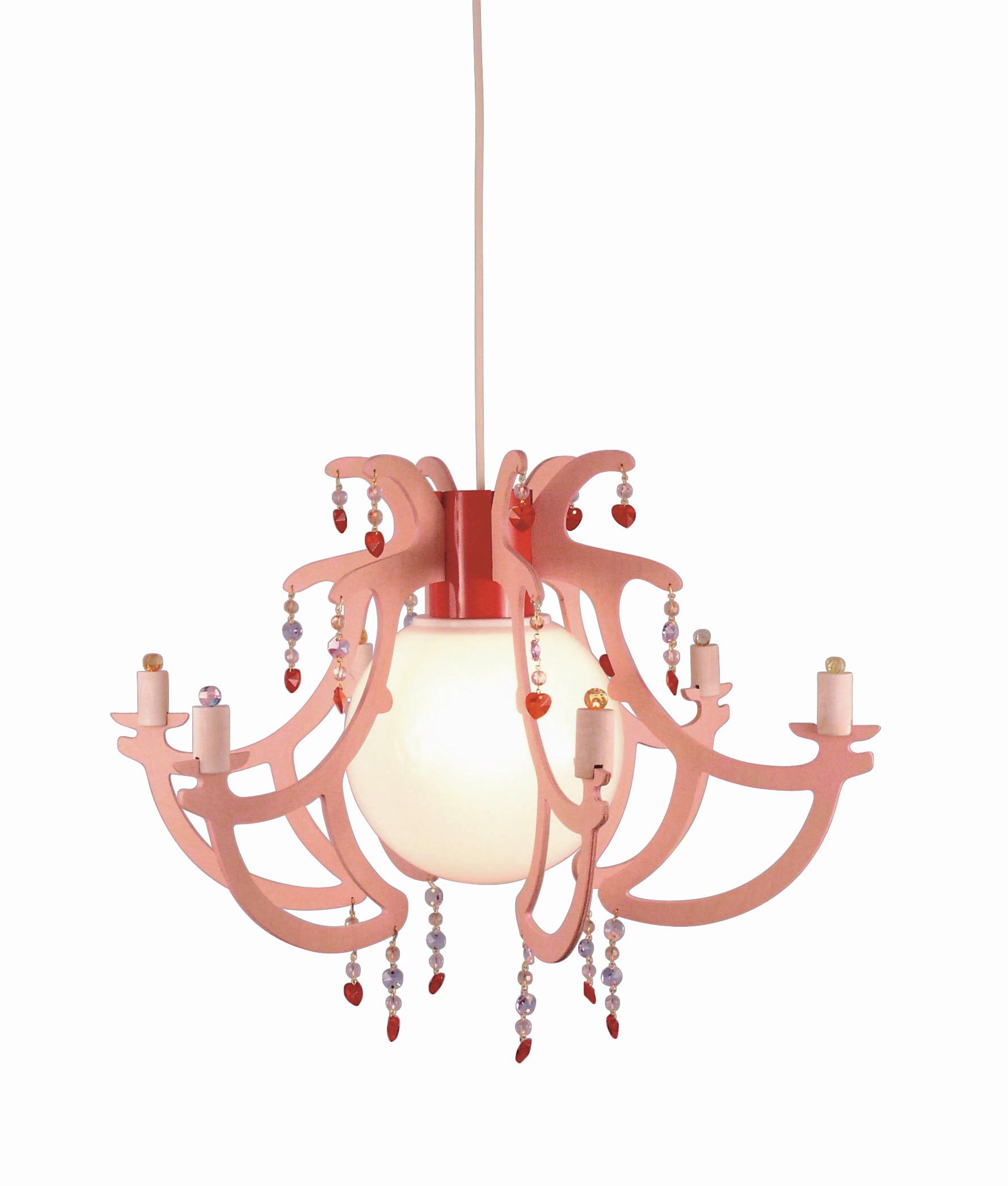 Kinderhängeleuchte 179 - Rosa/Weiß, Trend, Holz/Kunststoff (55/40cm) - Niermann