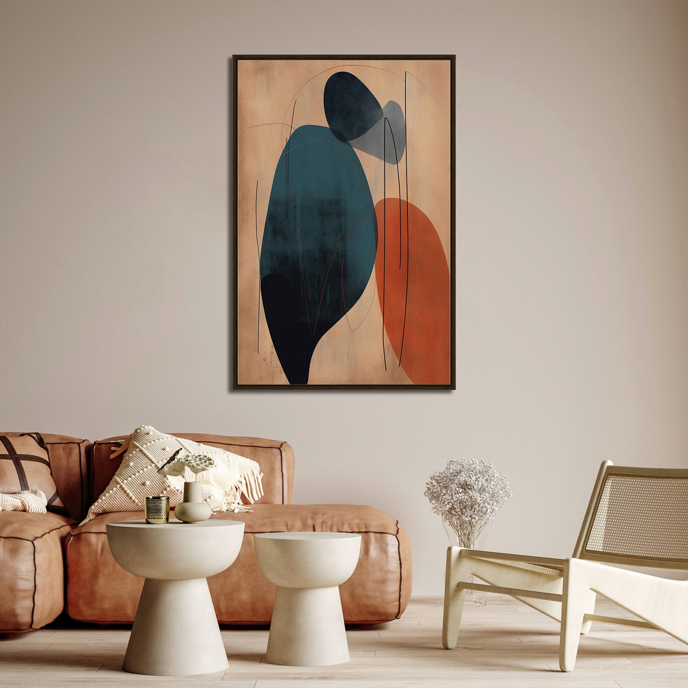 Obraz na plátně LOTTA, 60x90cm - tmavě hnědá/černá, Moderní, kompozitní dřevo/textil (60/90cm) - Premium Living