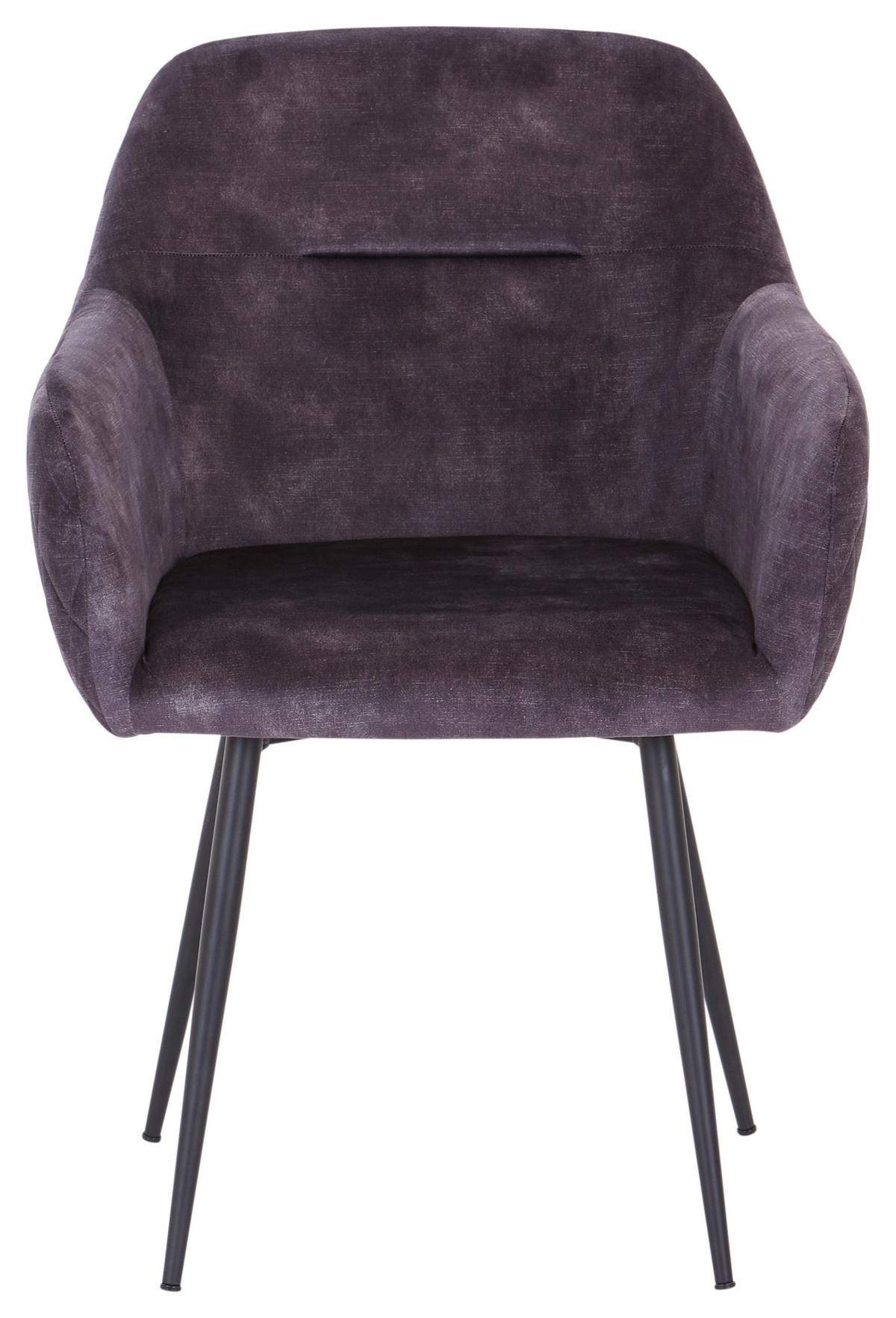 Armlehnstuhl Koblenz S Anthrazit Gepolstert - Anthrazit/Schwarz, KONVENTIONELL, Textil/Metall (55/80/63cm)