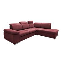 Ecksofa Vasto Bordeaux S: 283x228 cm - Chromfarben/Bordeaux, Design, Textil (283/228cm) - Livetastic