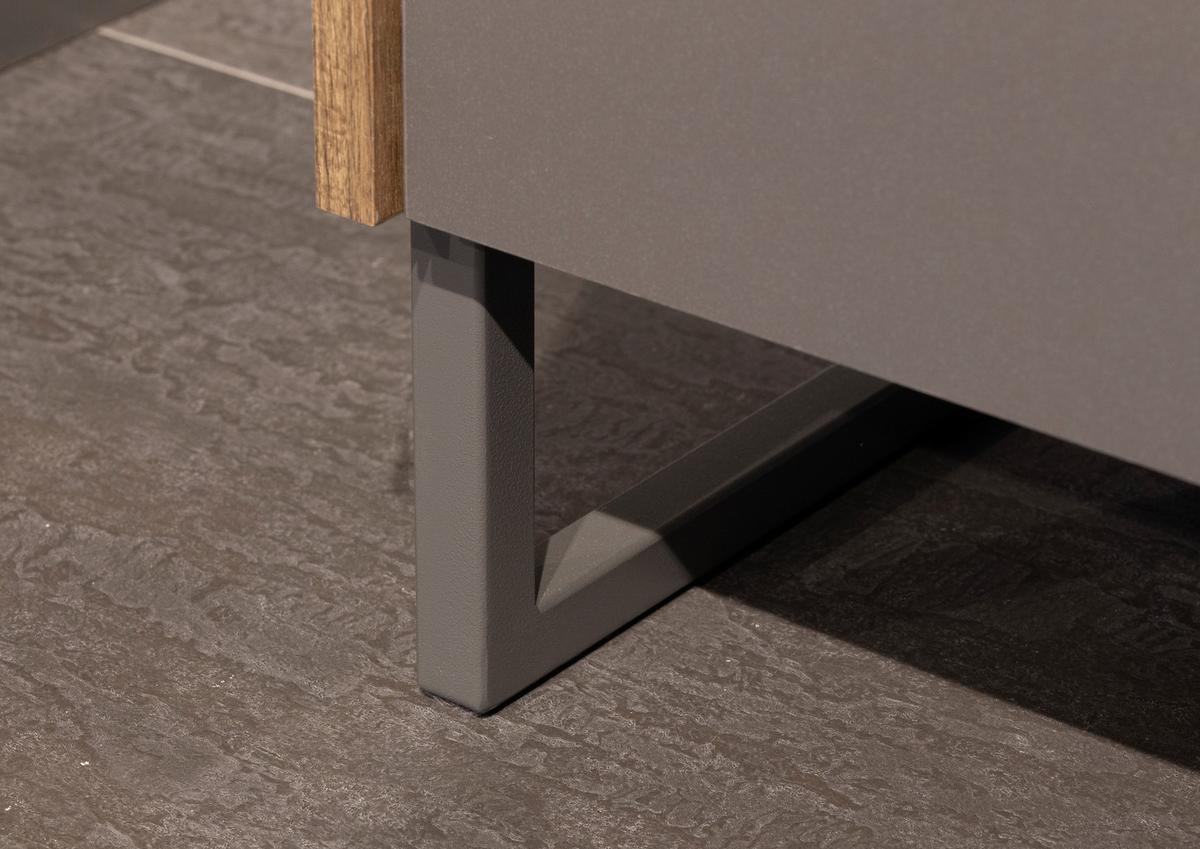 Kommode Barea Dunkelgrau Eiche Dekor - Eiche dunkel/Dunkelgrau, MODERN, Holzwerkstoff (96/87/41cm) - Rauch Möbel