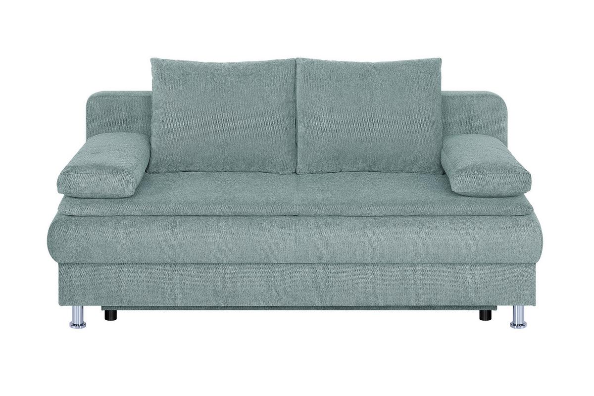 Schlafsofa mit Bettkasten Ken Blaugrau - Chromfarben/Blaugrau, Design, Holzwerkstoff/Textil (200/92/90cm) - P & B