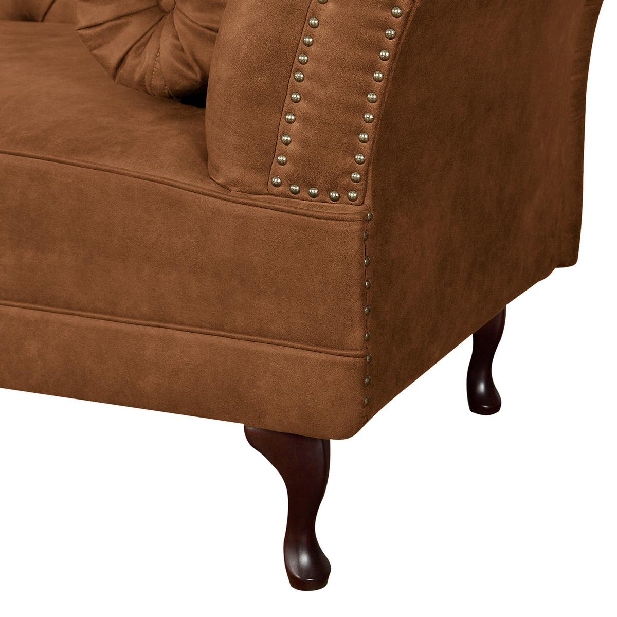 Récamiere Pako Cognac B: 185cm - Cognac/Braun, Design, Textil (185/93/75cm) - Livetastic