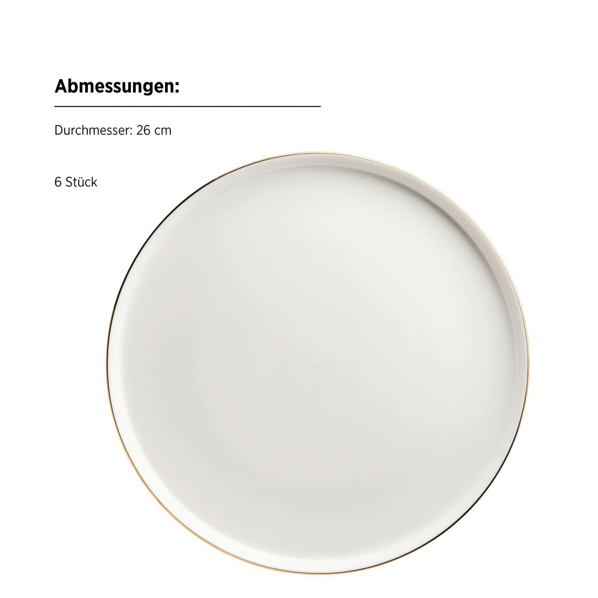 Tafelservice Sita Weiß/goldfarben, 12-Teilig - Goldfarben/Weiß, Trend, Keramik - Mäser