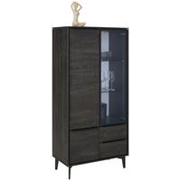 Vitrine in Anthrazit - černá/antracitová, Moderní, kov/kompozitní dřevo (73/159/40cm) - Premium Living