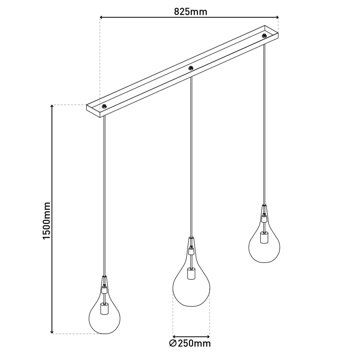 Pendelleuchte 7098722 Gota - Schwarz, Design, Glas/Metall (82.5/25/150cm) - Näve