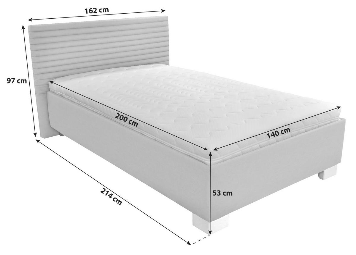 Polohovateľná manželská posteľ Como 140x200, fialová - biela/chrómová, drevo/textil (140/200cm)