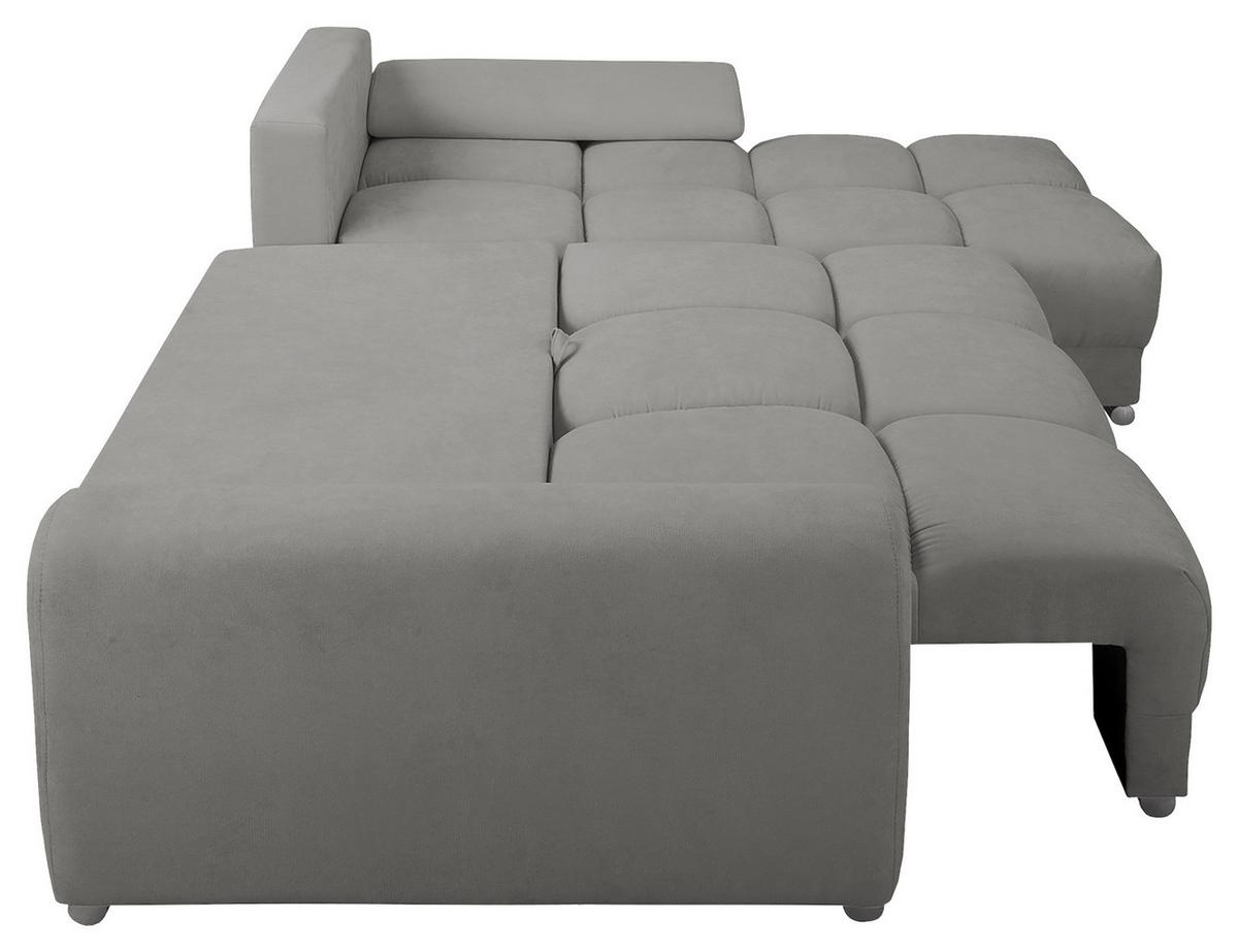 Ecksofa Azzuro Grau S: 256x175 Cm - Silberfarben/Grau, Design, Textil (256/175cm) - Livetastic