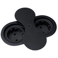 Steckdosenelement Heli - Schwarz, MODERN, Kunststoff (14,6/4,7/7,1cm)