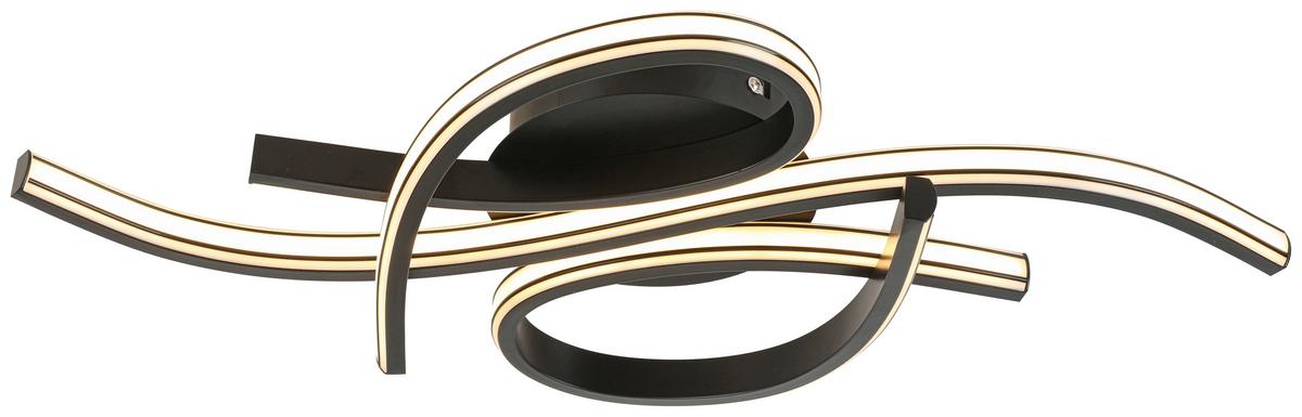 LED-Deckenleuchte Kalista - Schwarz, MODERN, Kunststoff/Metall (52/25/8,6cm) - Luca Bessoni