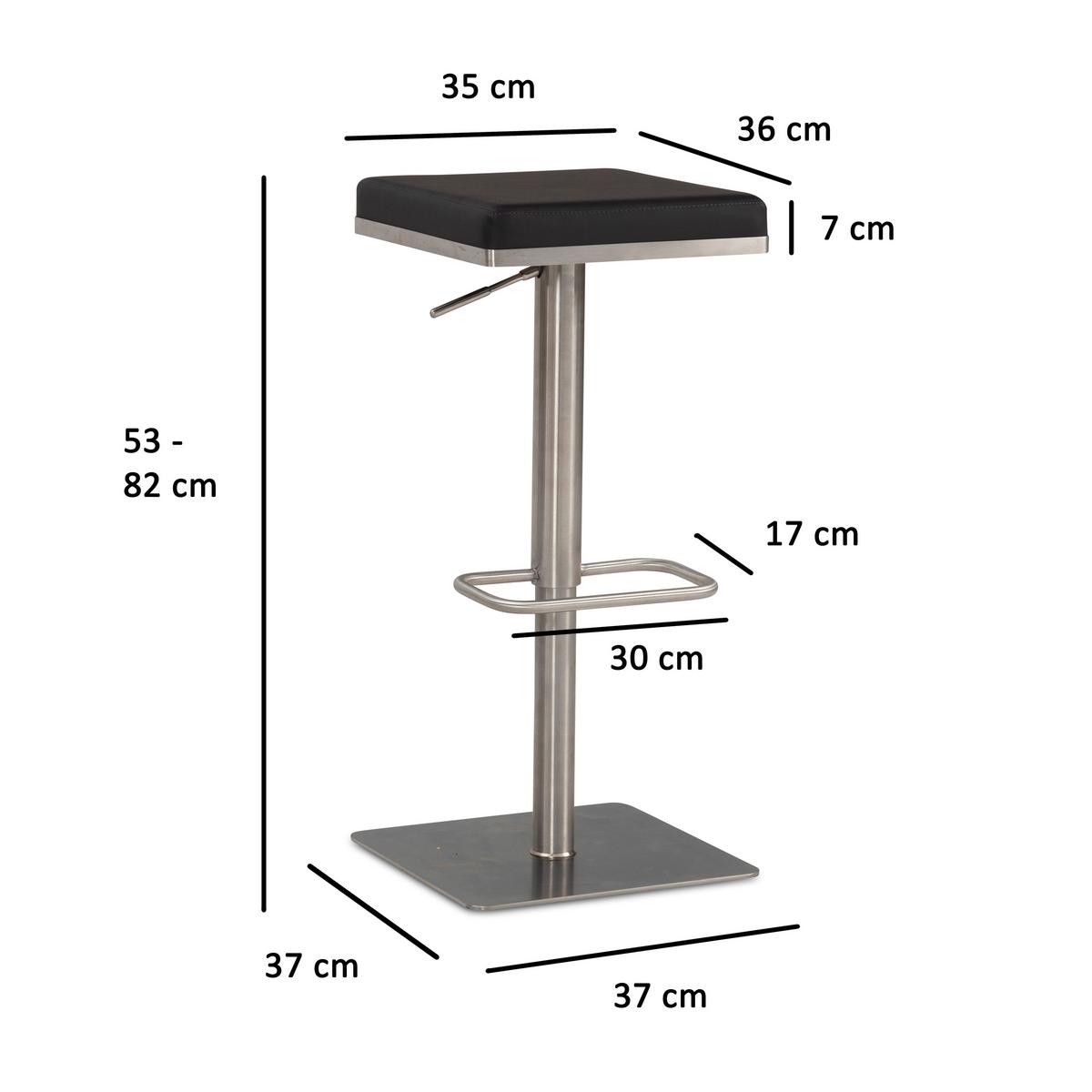 BARHOCKER Schwarz/Silberfarben - Silberfarben/Schwarz, Design, Textil/Metall (37/82/37cm) - MID.YOU