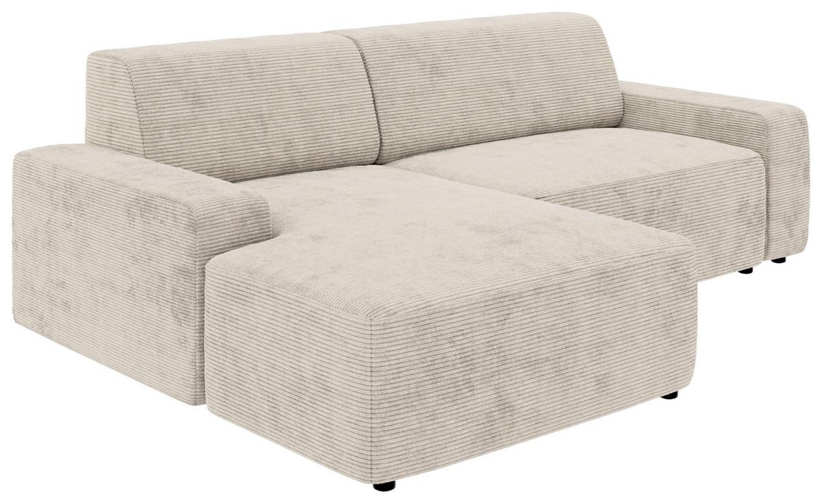 Ecksofa Wien, Creme S: 162x246 cm - Creme/Schwarz, MODERN, Textil (162/246cm) - Trendmanufaktur