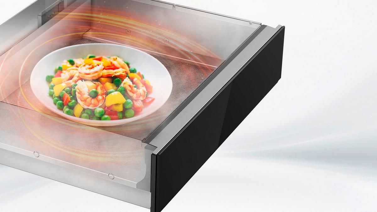 Wärmeschublade MWmtcn14j-Bk - Schwarz, MODERN, Glas (59.5/14.1/54.1cm) - Midea