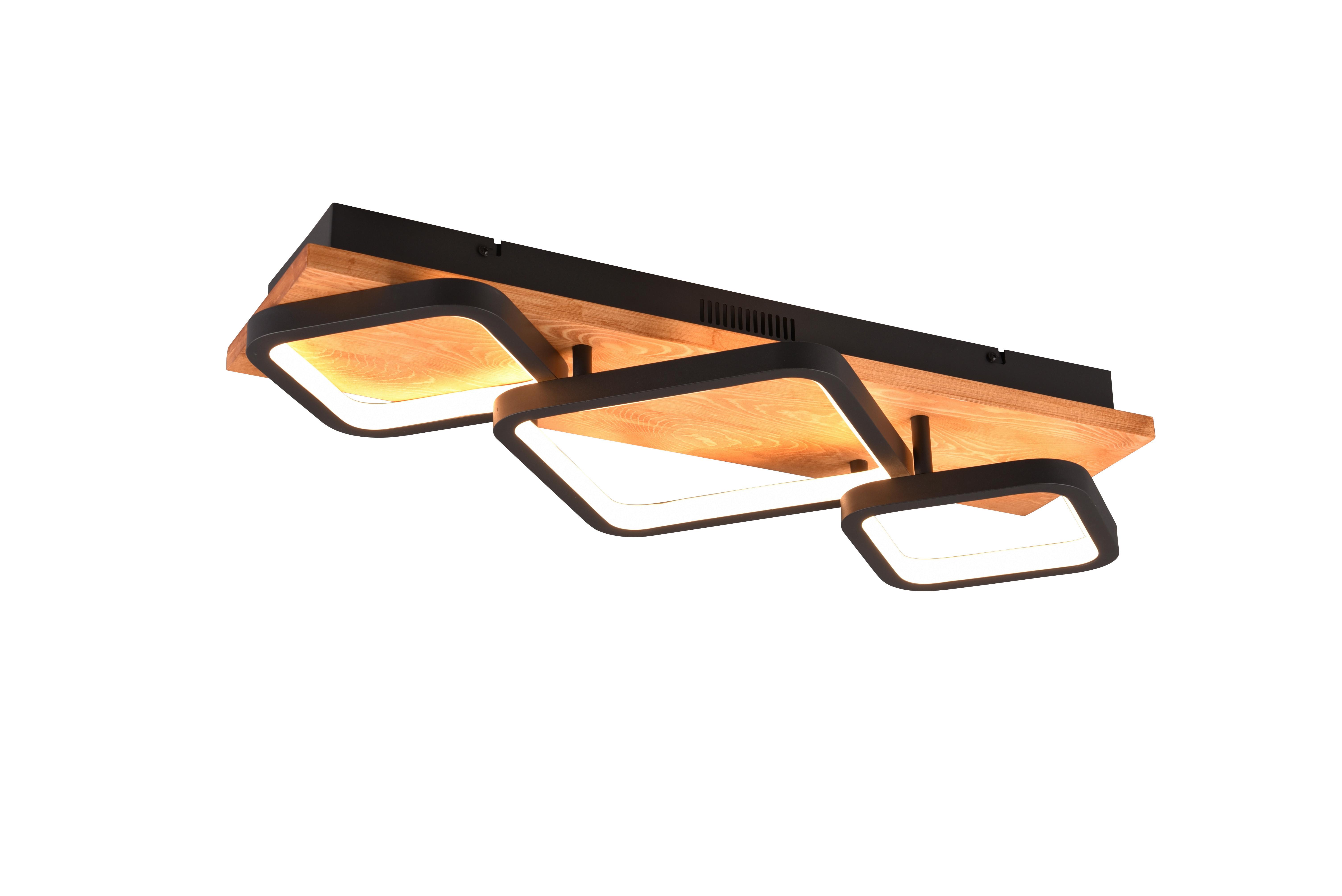 LED-Deckenleuchte 643210332 Rama - Schwarz/Braun, Design, Holz/Metall (72/12,5/32,5cm) - Trio Leuchten