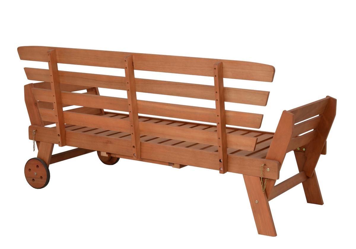 Gartenbank Eukalyptusholz 2-Sitzer Rincon Mit Kissen - Braun/Grau, Basics, Holz/Textil (190/77,5/68cm) - Gardenson