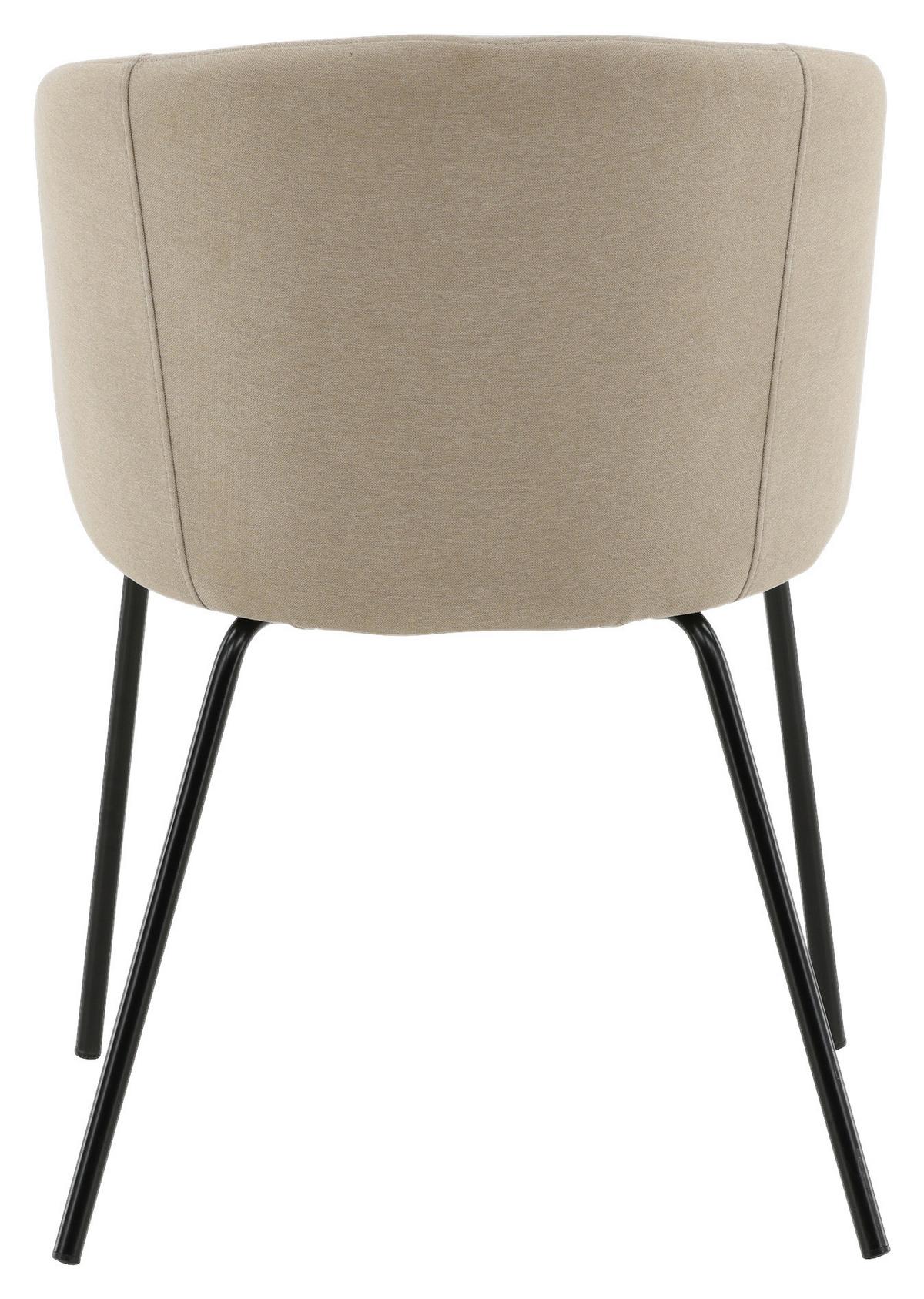 Stuhl Berit - Beige/Schwarz, Design, Holz/Kunststoff (55/78/55cm) - Livetastic