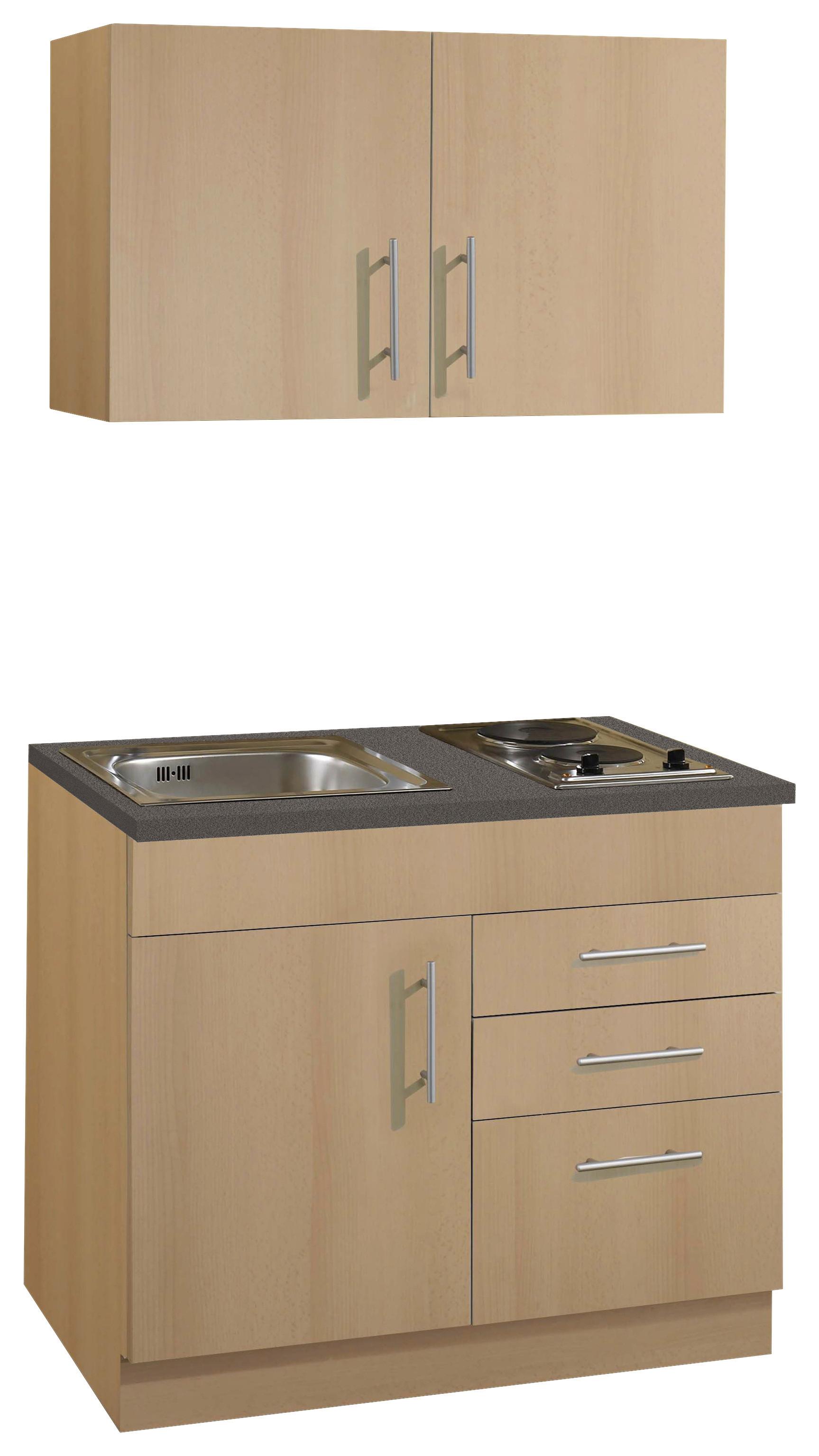 Miniküche Toronto Buchefarben/graphit B: 100 Cm - Buchefarben/Graphitfarben, MODERN, Holzwerkstoff (100cm) - Held