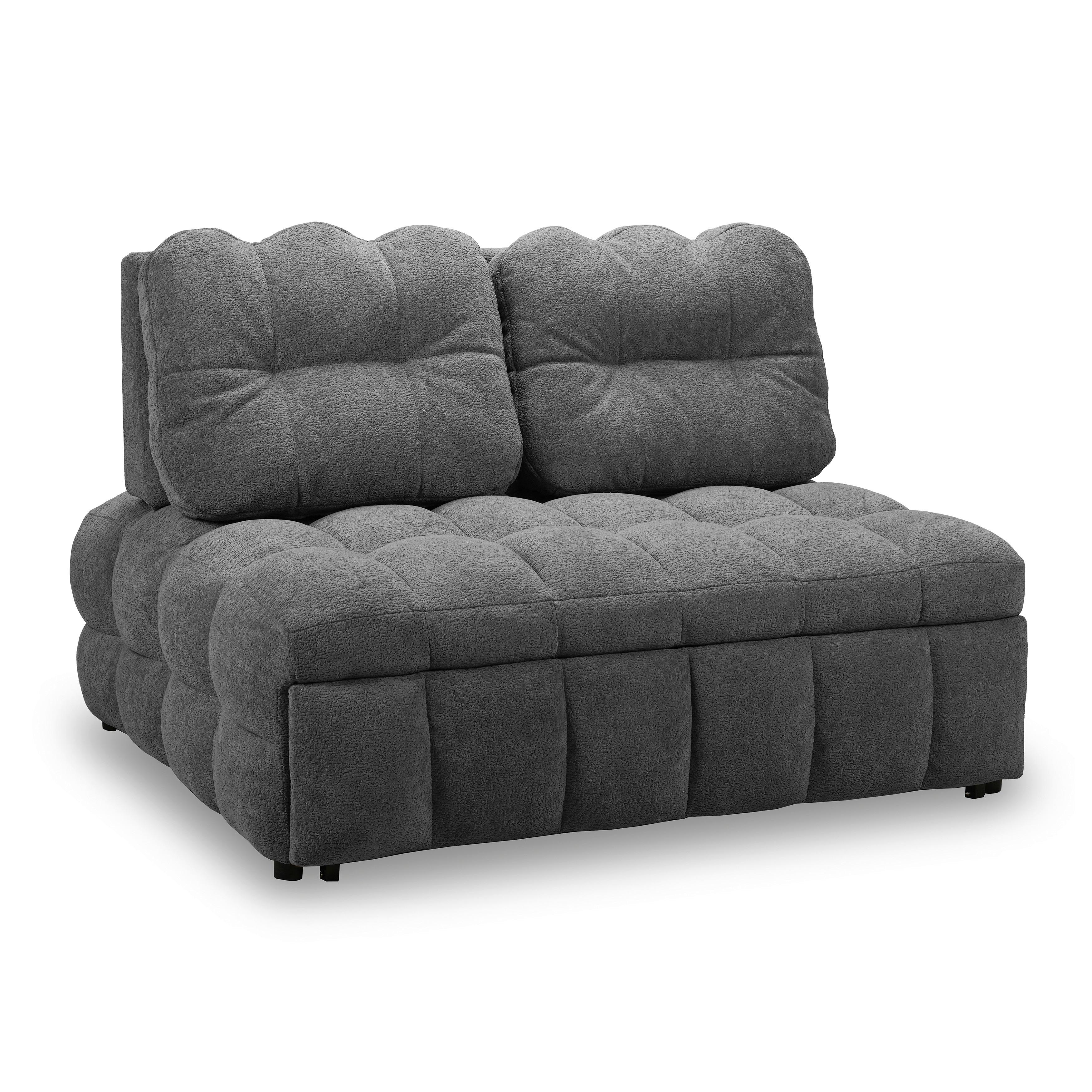 Rozkladacia pohovka LIARA, tmavosivá - čierna/tmavosivá, Modern, kov/drevo (137/87/110cm) - Bessagi Home