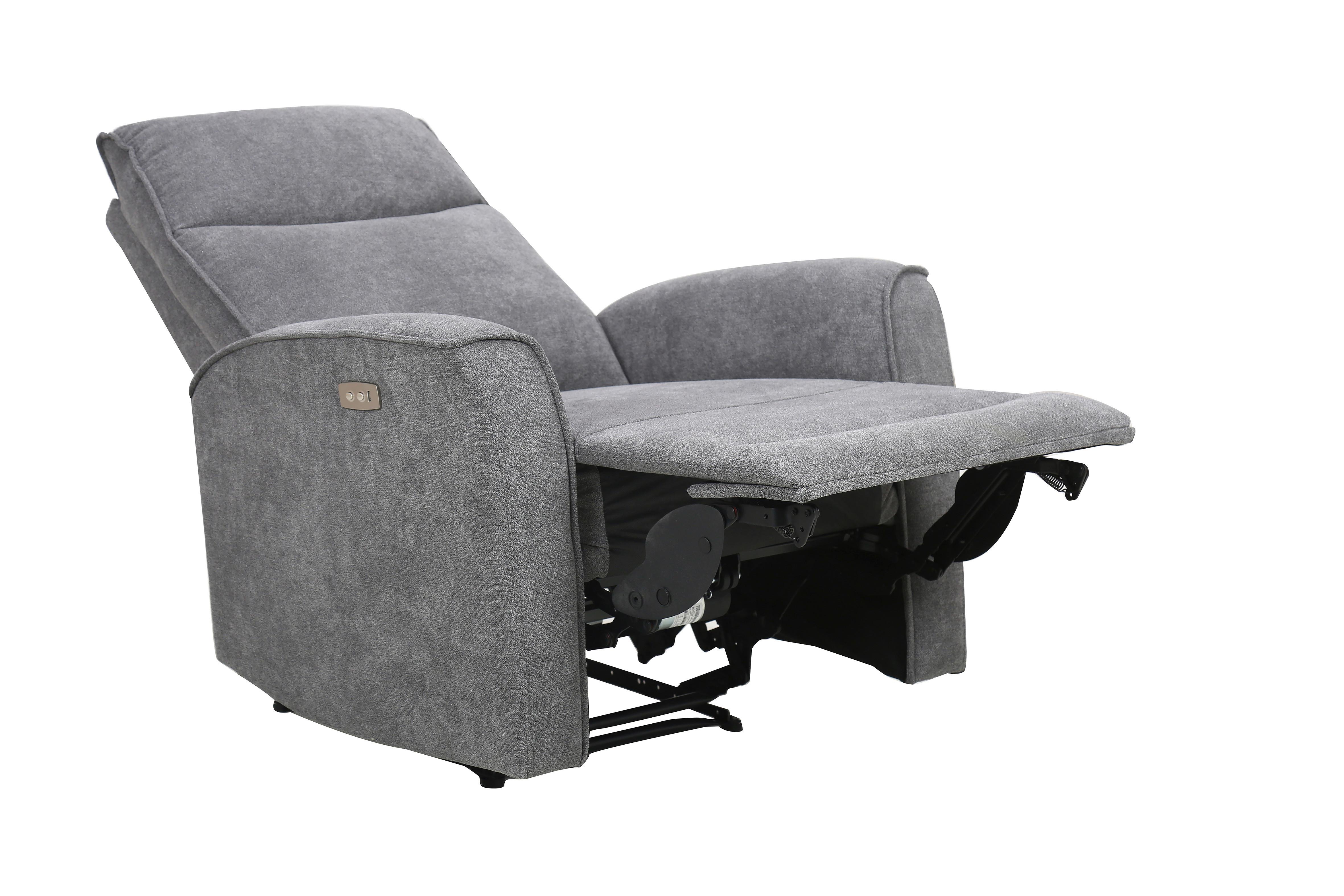 Polohovateľné TV kreslo Leon, sivé - čierna/sivá, Konventionell, textil/plast (85/105/97cm) - Ondega